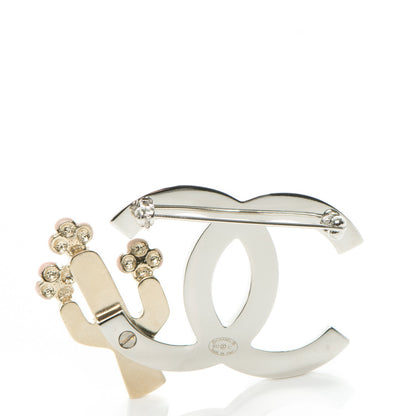 Chanel Enamel Cactus CC Brooch Green Gold 3 of 5