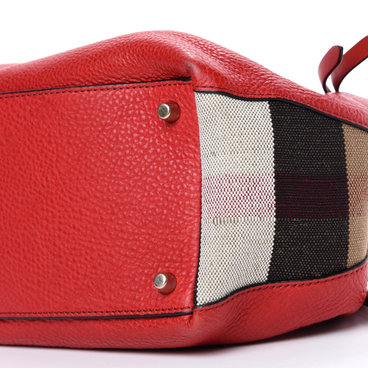 Burberry Grainy Calfskin House Check Small Maidstone Red 7 of 11