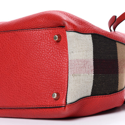 Burberry Grainy Calfskin House Check Small Maidstone Red 7 of 11