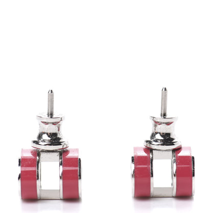 Hermes Palladium Lacquered Pop H Earrings Rose Extreme 4 of 5