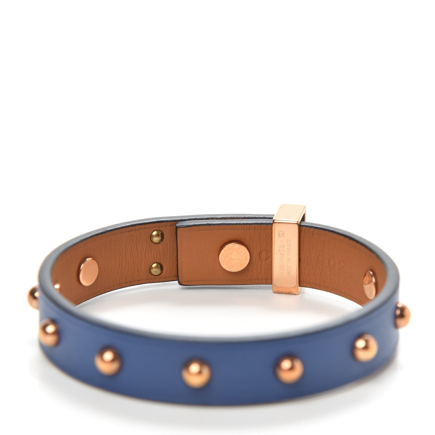 Hermes Swift Mini Dog Clous Ronds Bracelet T3 Bleu Brighton 4 of 5