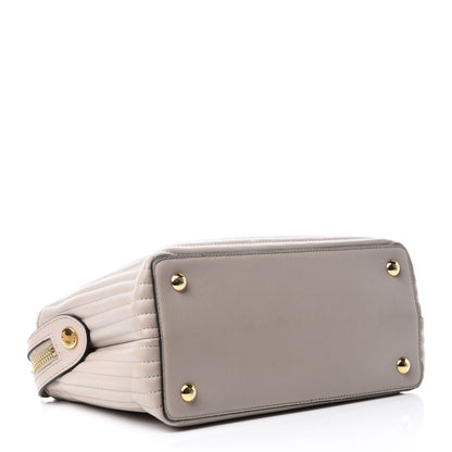 Fendi Shiny Nappa Trapuntata Chain Small DotCom Click Chain Satchel Grigio Polvere 4 of 11