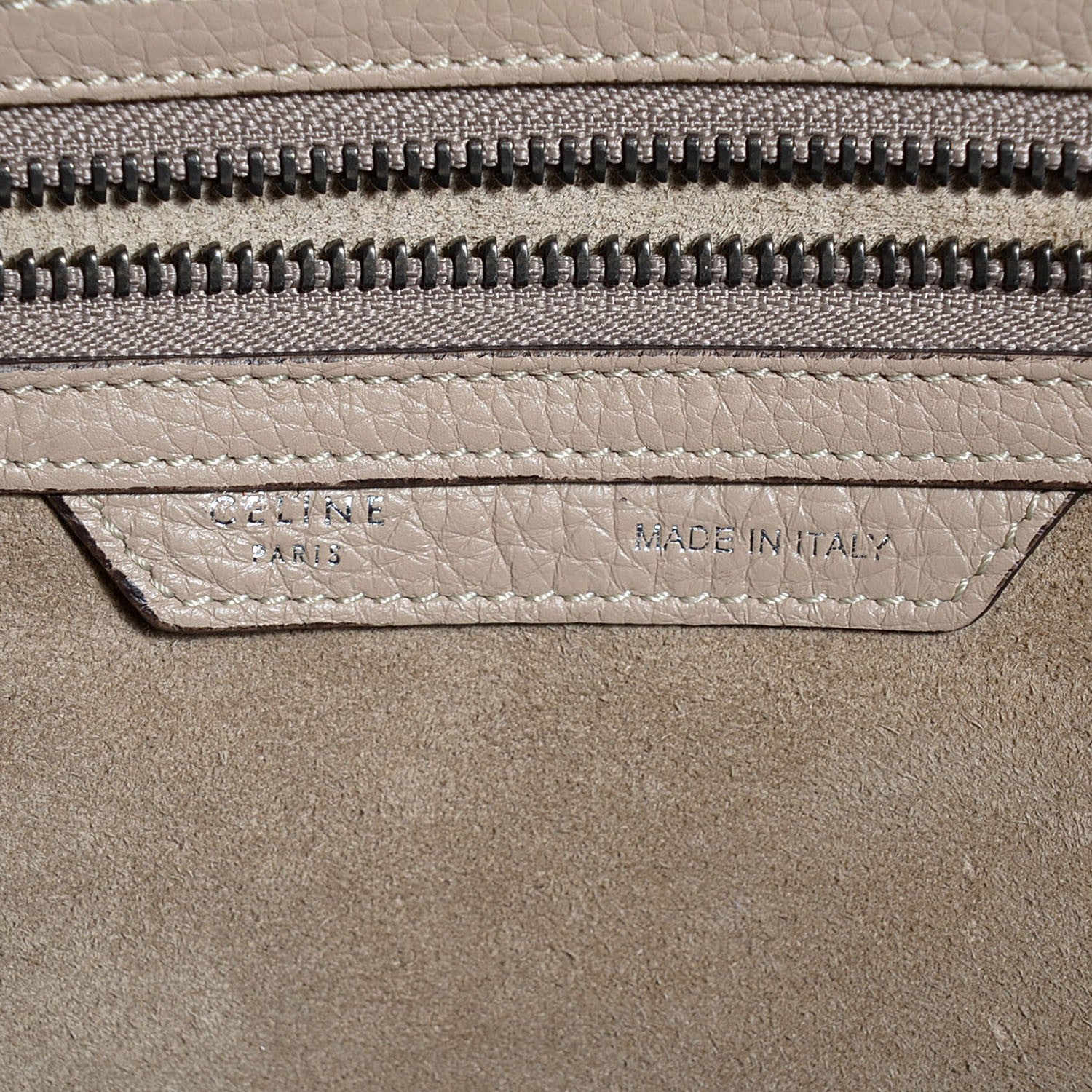 Celine Drummed Calfskin Mini Luggage Dune 6 of 9