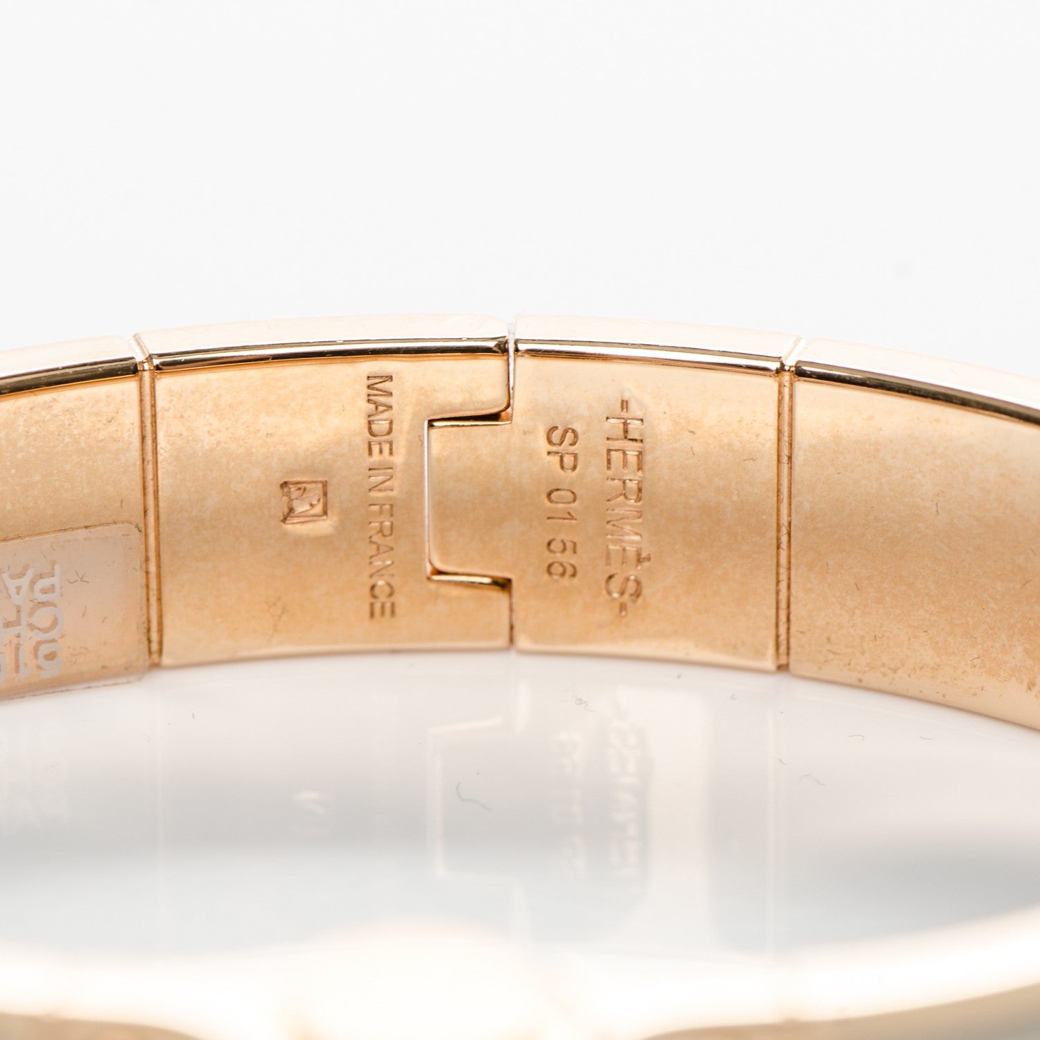 Hermes Enamel Narrow Charniere Hinged Bracelet S Pannacotta 6 of 6