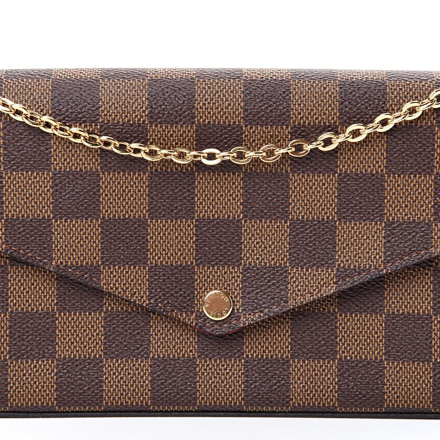 Louis Vuitton Damier Ebene Pochette Felicie Chain Wallet 10 of 15
