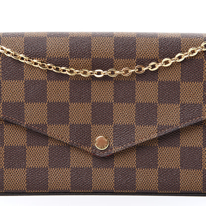 Louis Vuitton Damier Ebene Pochette Felicie Chain Wallet 10 of 15