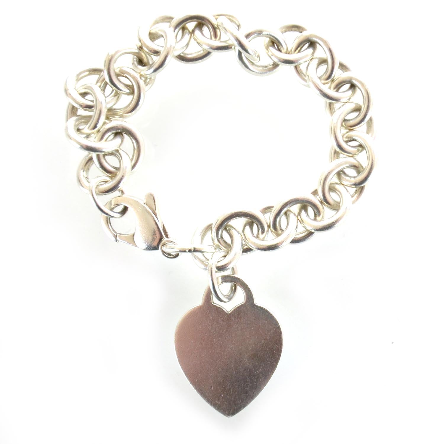 Tiffany Sterling Silver Heart Tag Charm Bracelet 2 of 4