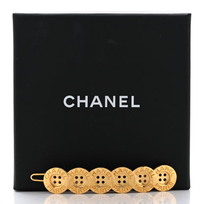 Chanel Button Paris CC Hair Clip Barrette Gold 4 of 4