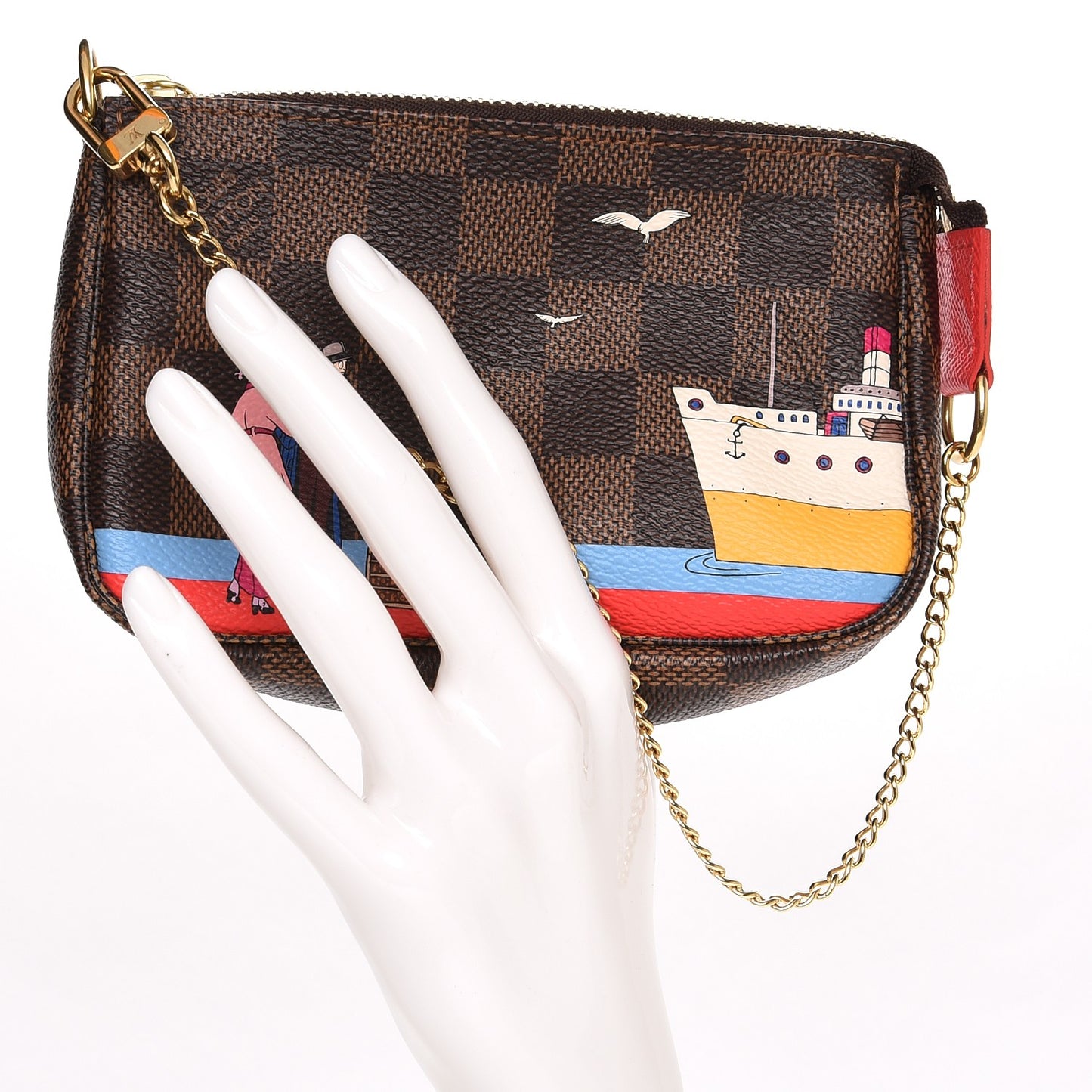 Damier Ebene 2016 Christmas Animation Mini Pochette Accessories