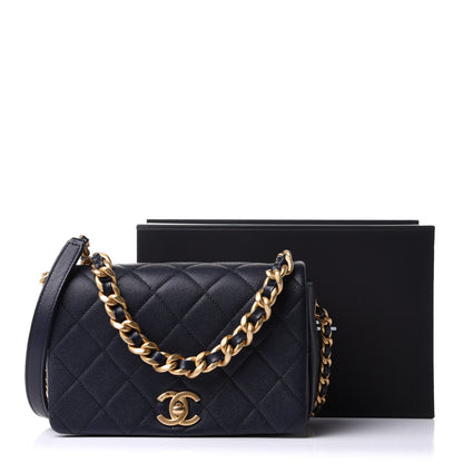 Chanel Caviar Quilted Small Fashion Therapy Flap Bag Navy Blue 14 of 14