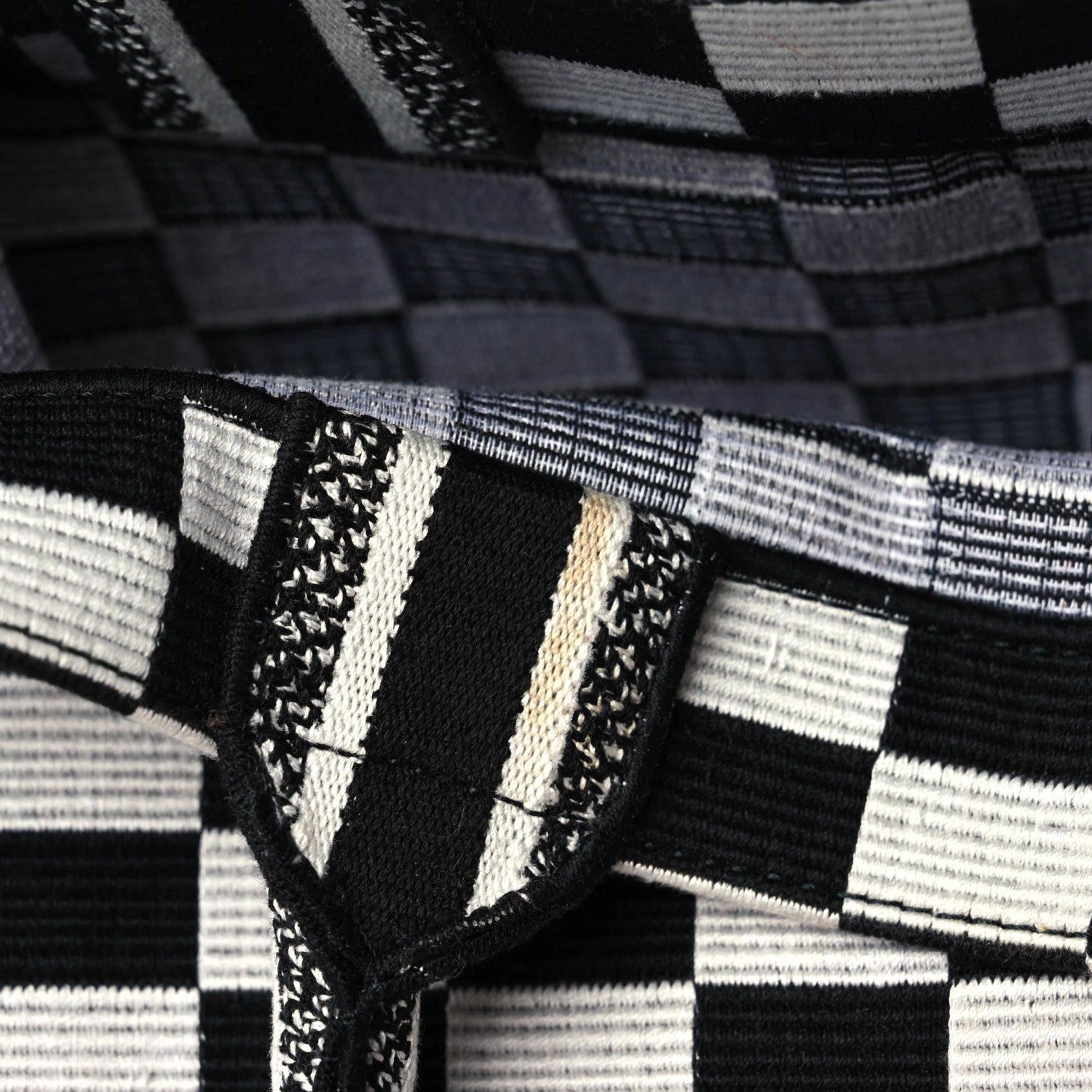 Christian Dior Canvas Embroidered Checkered Book Tote Black White 15 of 15