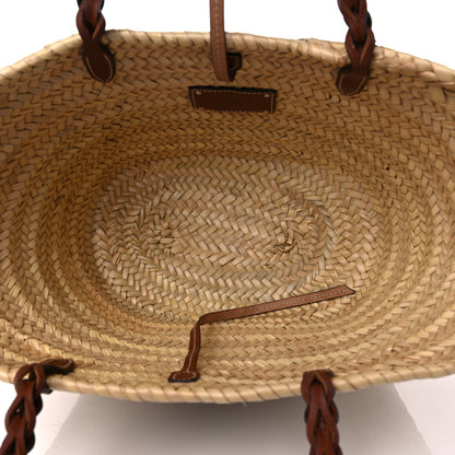 Prada Palmitto Vitello Woven Braided Large Basket Tote Bag Naturale Cognac 5 of 8