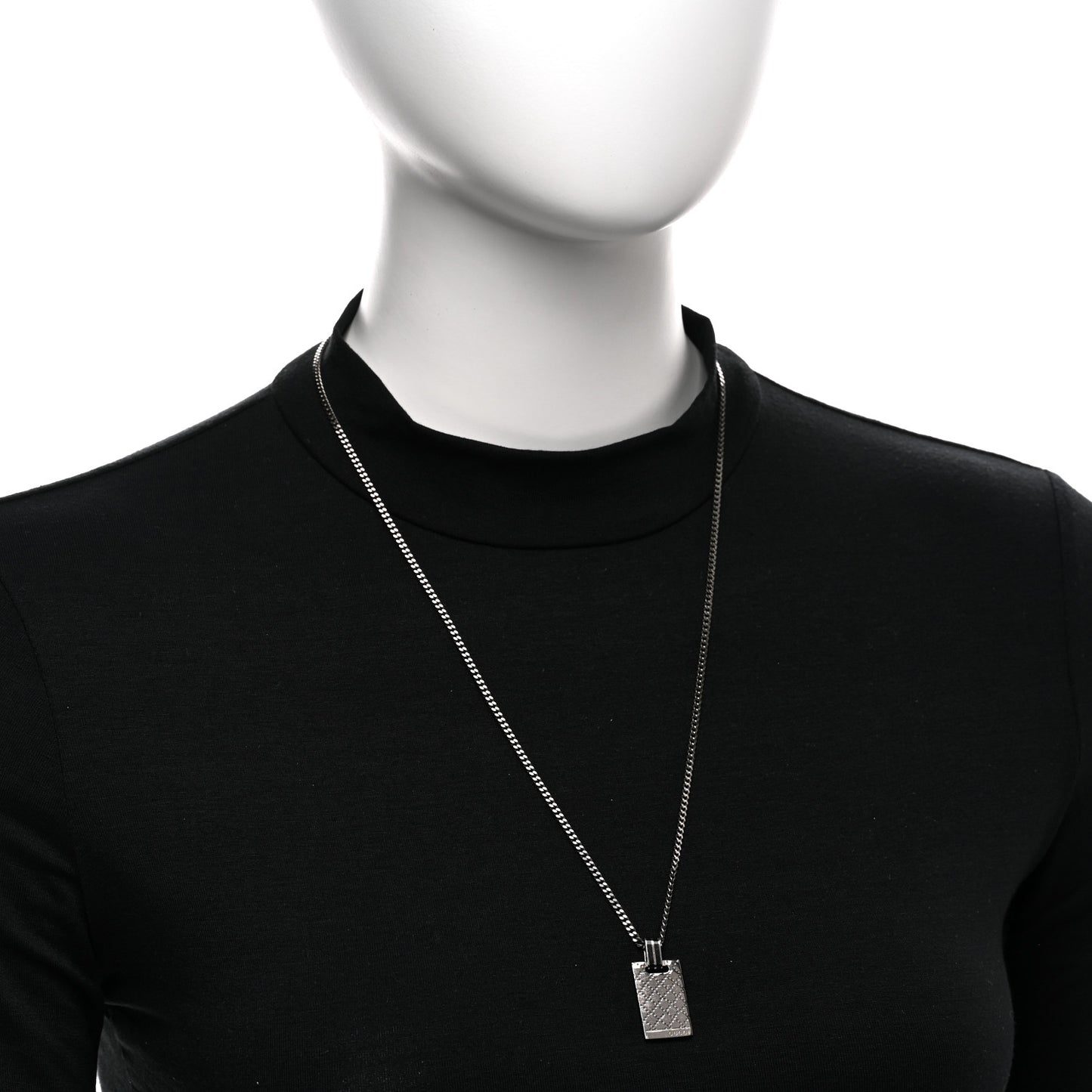 Sterling Silver Enamel Diamantissima Pendant Necklace Black