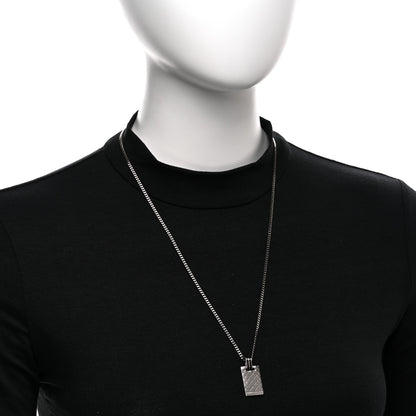 Gucci Sterling Silver Enamel Diamantissima Pendant Necklace Black 2 of 5