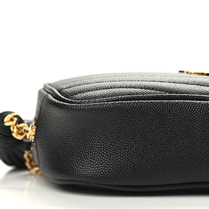 Saint Laurent Grain De Poudre Matelasse Monogram Mini Lou Camera Bag Black 8 of 9