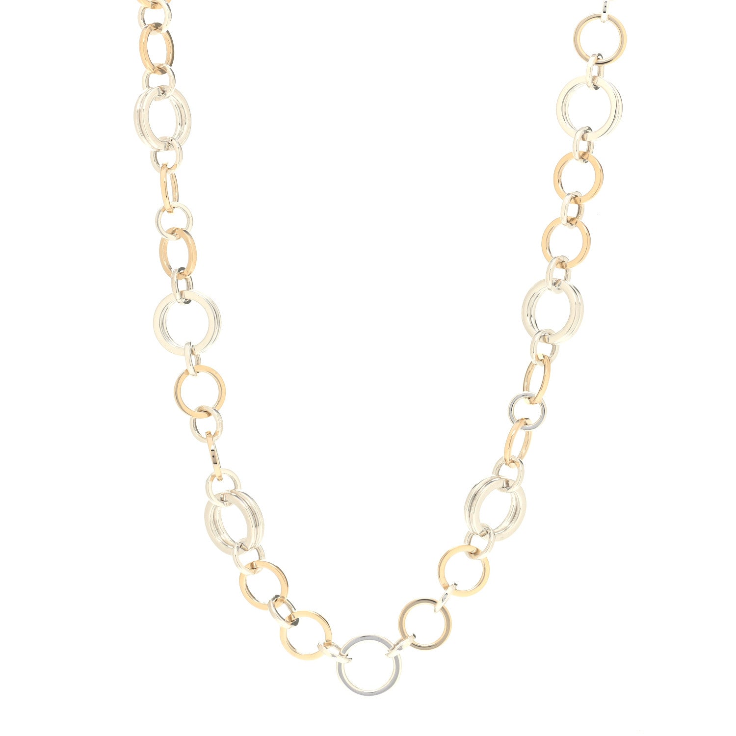 Tiffany Sterling Silver 18K Yellow Gold Interlocking Circles Link Necklace 3 of 4