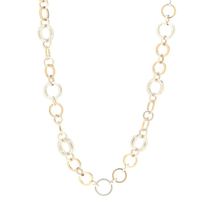 Tiffany Sterling Silver 18K Yellow Gold Interlocking Circles Link Necklace 3 of 4