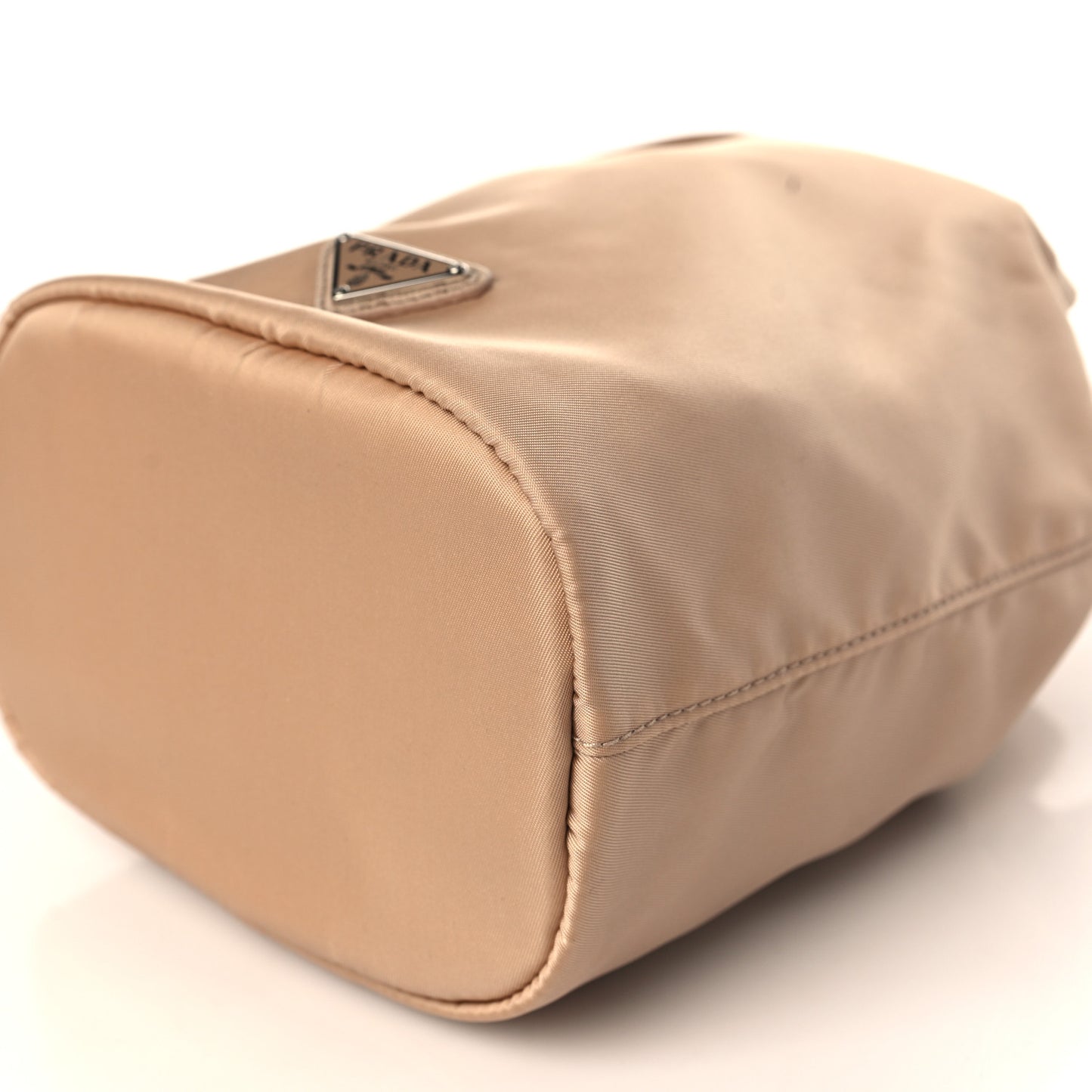 Saffiano Tessuto Nylon Vela Bucket Wristlet Cammeo