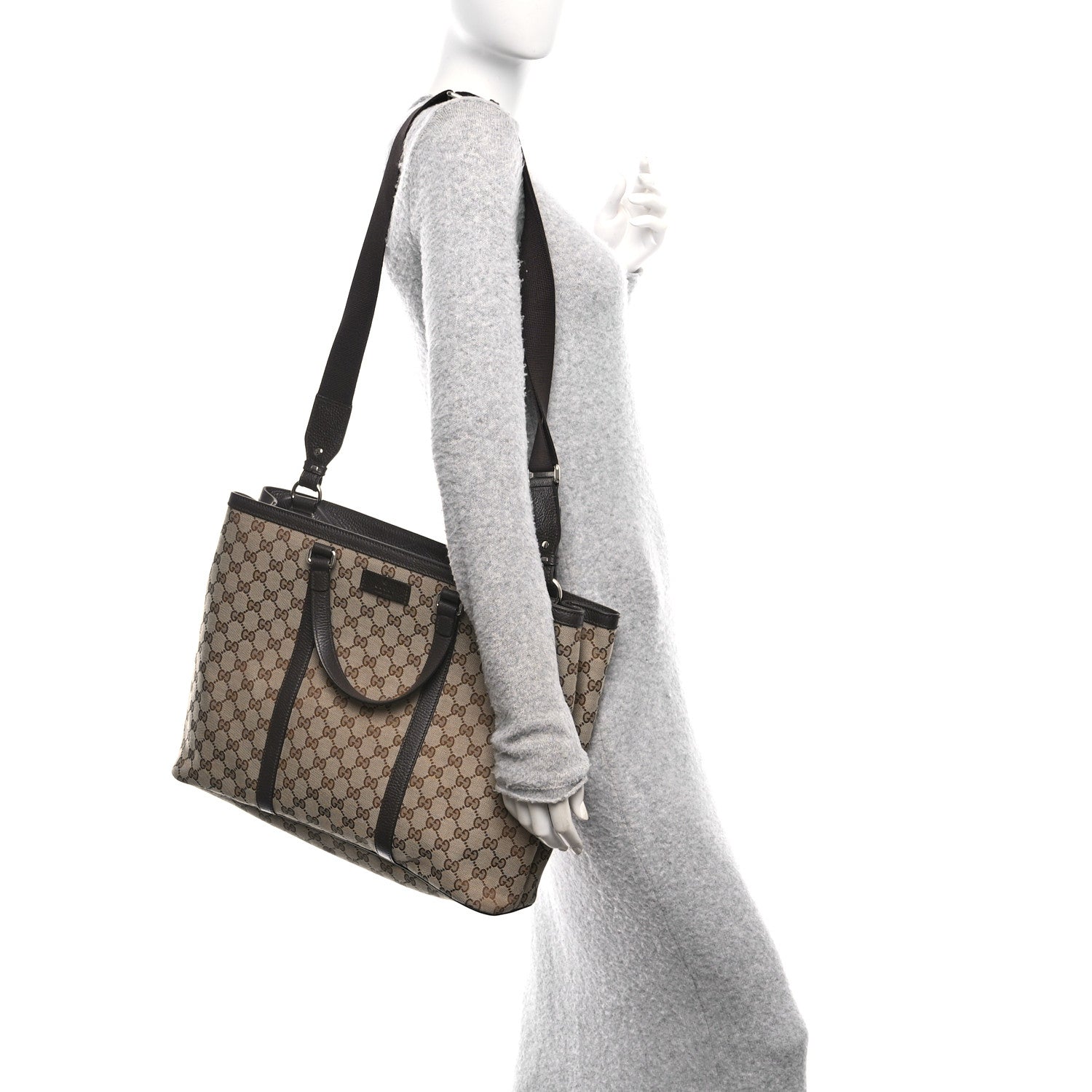 Gucci GG Monogram Large Joy Tote Bag Dark Brown 2 of 11