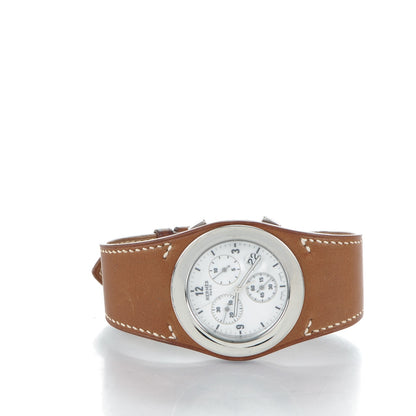Hermes Stainless Steel Barenia 38mm Harnais Chronograph Quartz Watch Fauve 3 of 9