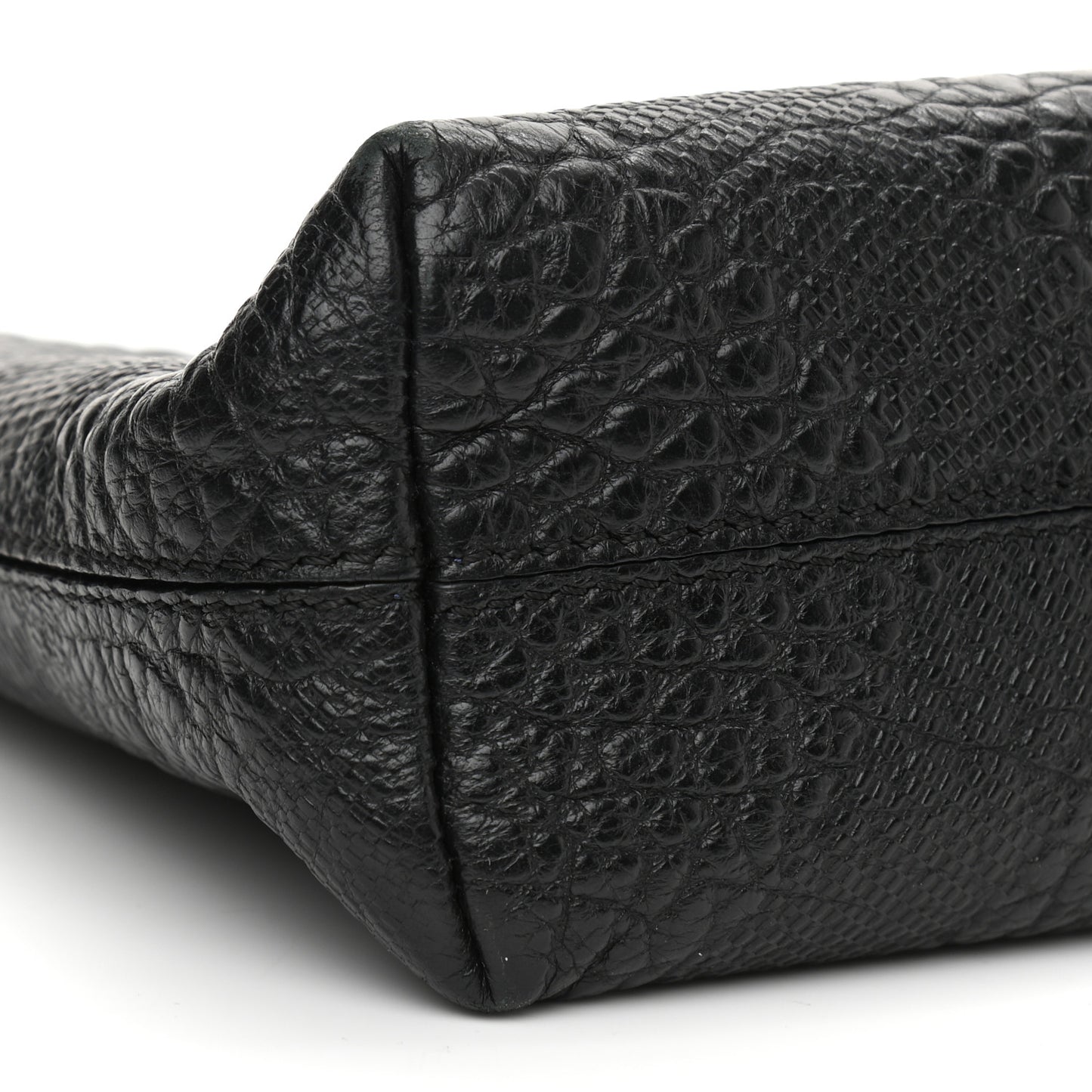 Signature Grain Calfskin Check Embossed Small Chichester Crossbody Clutch Bag Black