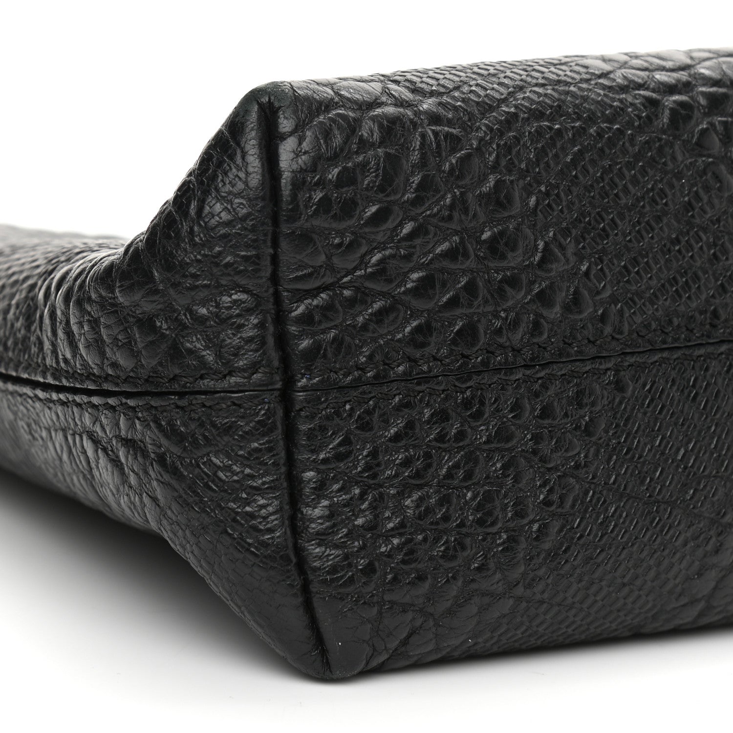 Burberry Signature Grain Calfskin Check Embossed Small Chichester Crossbody Clutch Bag Black 5 of 14