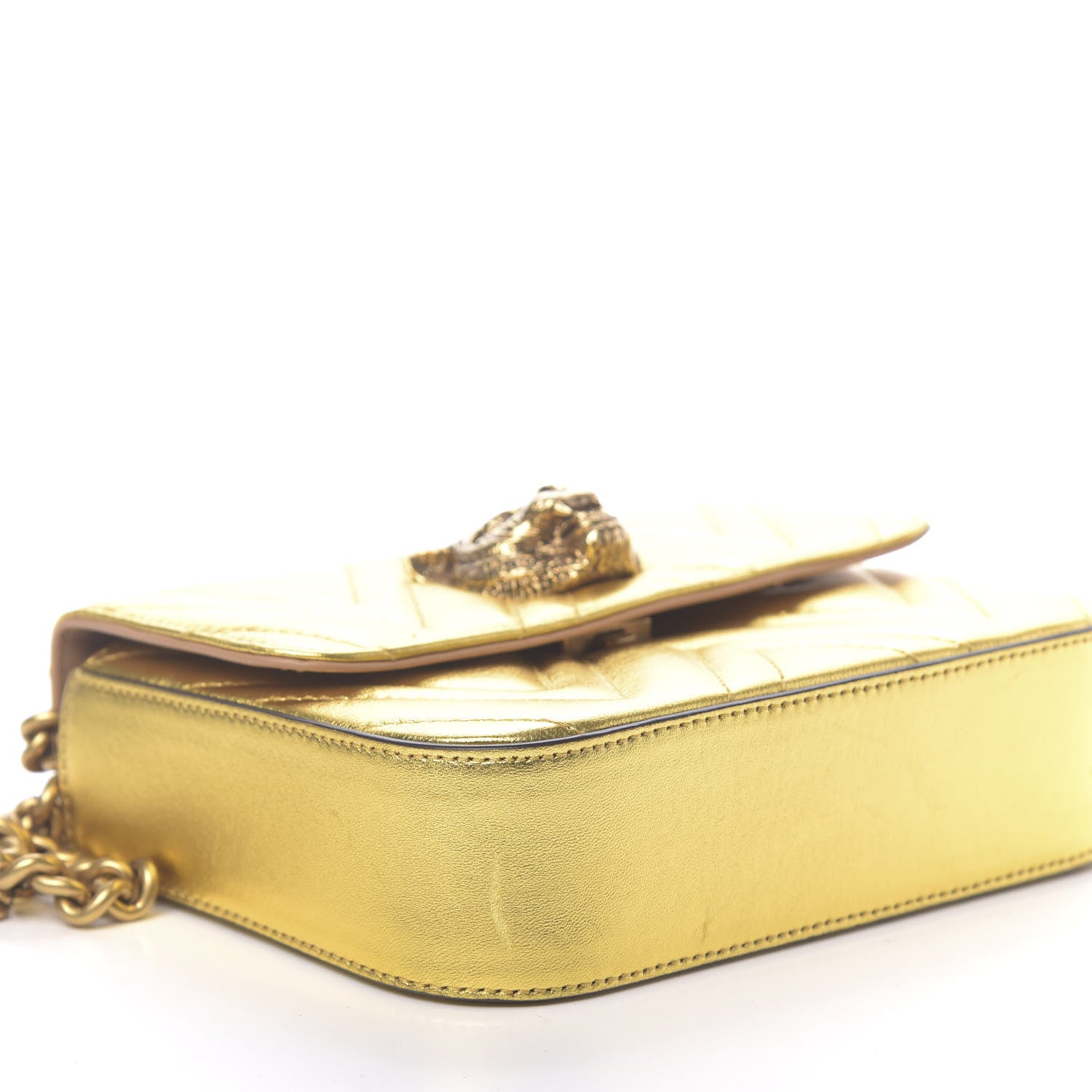 Gucci Metallic Nappa Matelasse Broadway Shoulder Bag Gold 8 of 11
