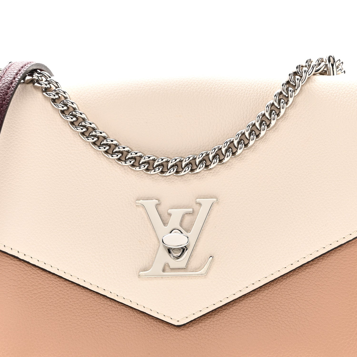Louis Vuitton Soft Calfskin My Lockme Chain Bag BB Rose Silk Quartz Calla 7 of 10