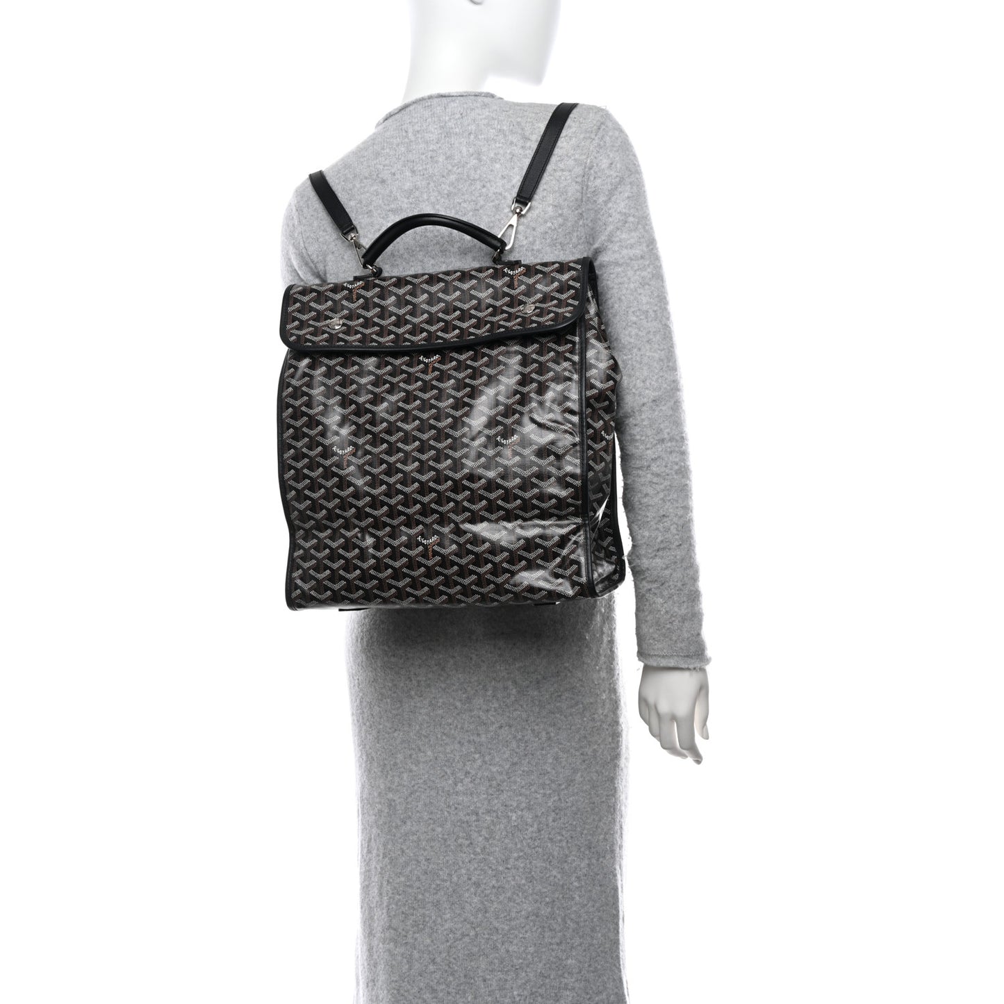 Goyardine Saint Leger Soft Briefcase Backpack Black