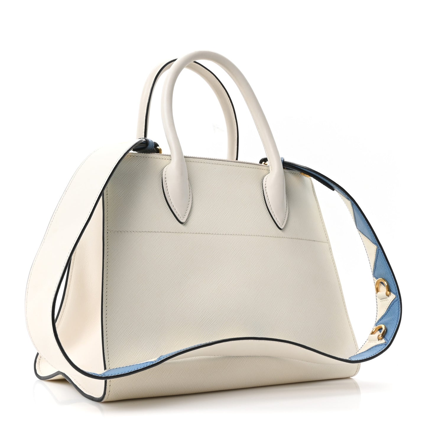 Saffiano City Calfskin Greche Paradigme Bag White