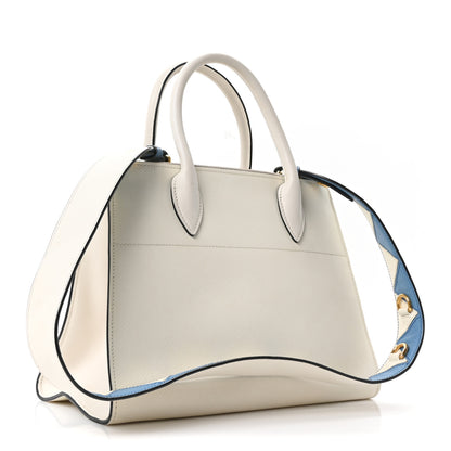 Prada Saffiano City Calfskin Greche Paradigme Bag White 3 of 9