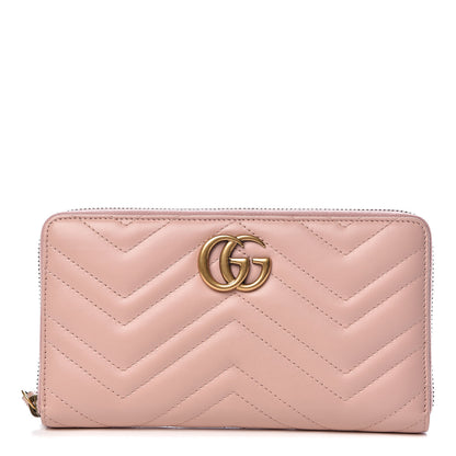 Gucci Calfskin Matelasse GG Marmont Zip Around Organizer Wallet Perfect Pink 1 of 11