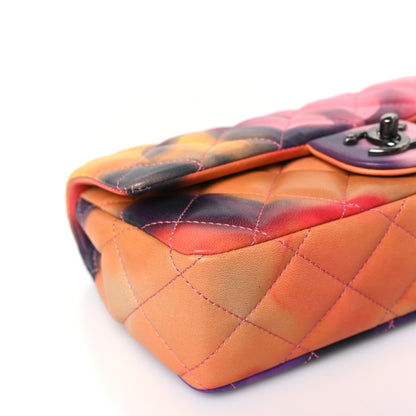 Chanel Printed Lambskin Quilted Small Flower Power Flap Ecru Orange Red Purple 8 of 10