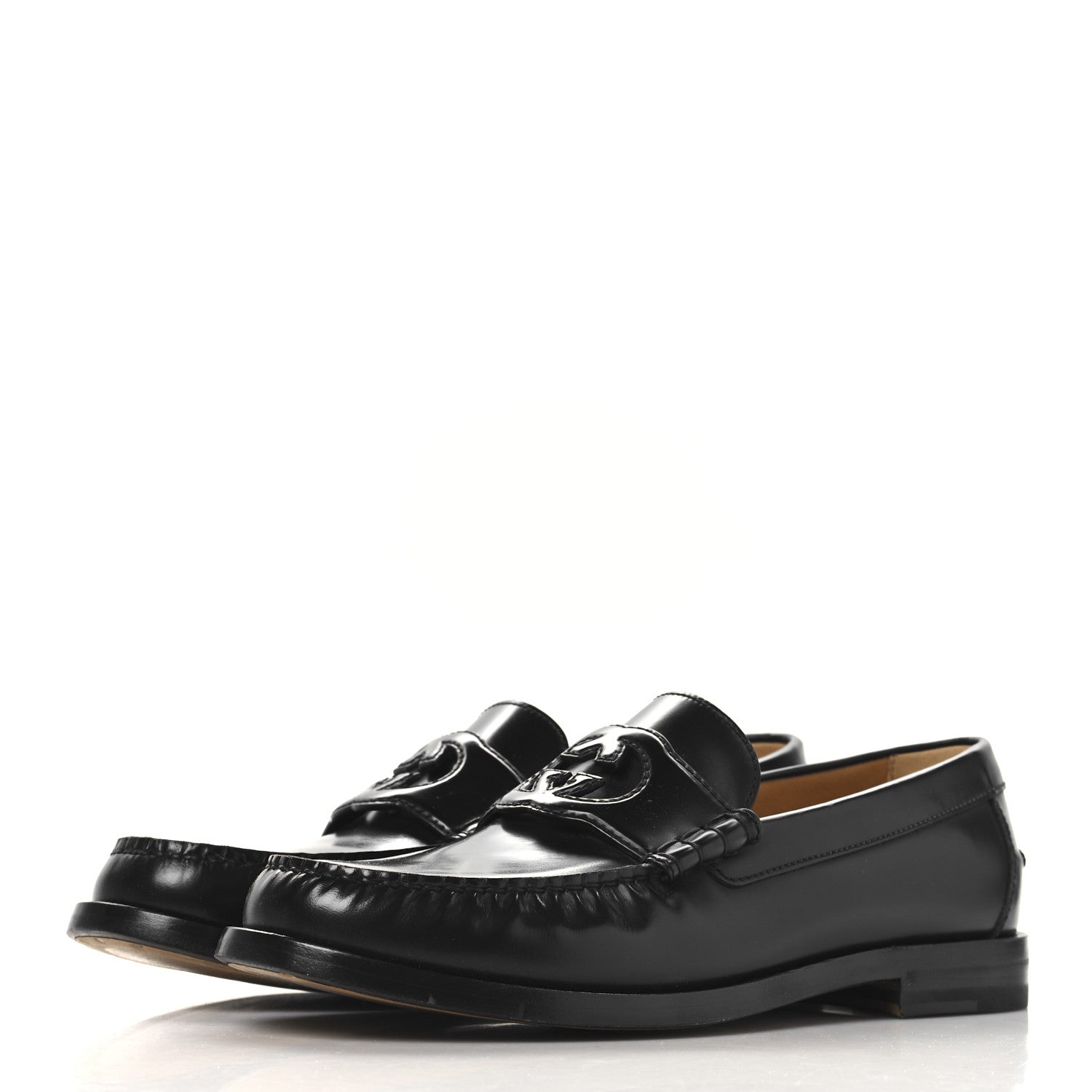 Gucci Calfskin Mens Interlocking G Millennial Ribot Loafers 8.5 Black 4 of 12