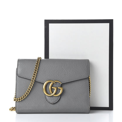 Gucci Cellarius Calfskin GG Marmont Chain Wallet Deep Grey 11 of 11