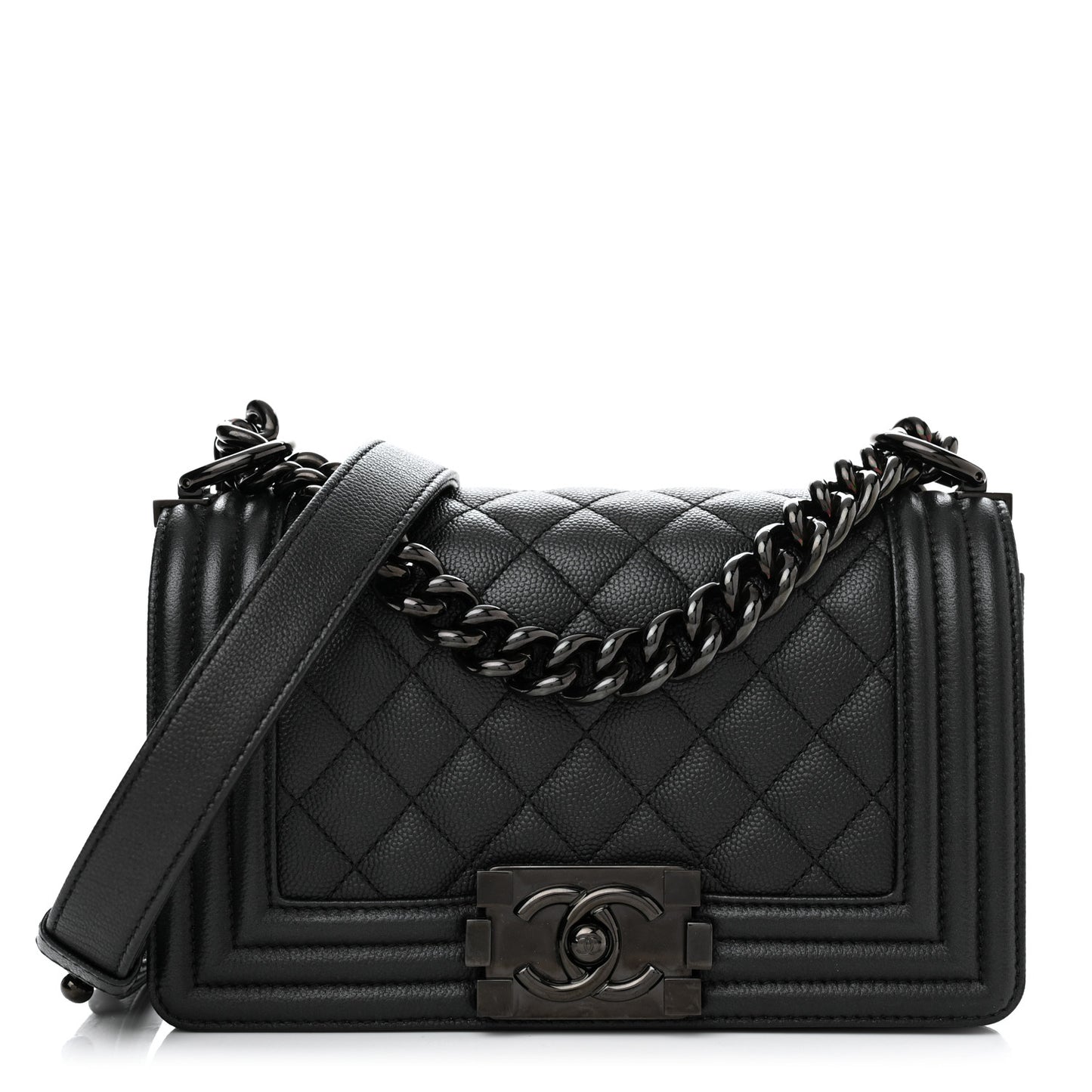 Caviar Quilted Small Boy Flap So Black