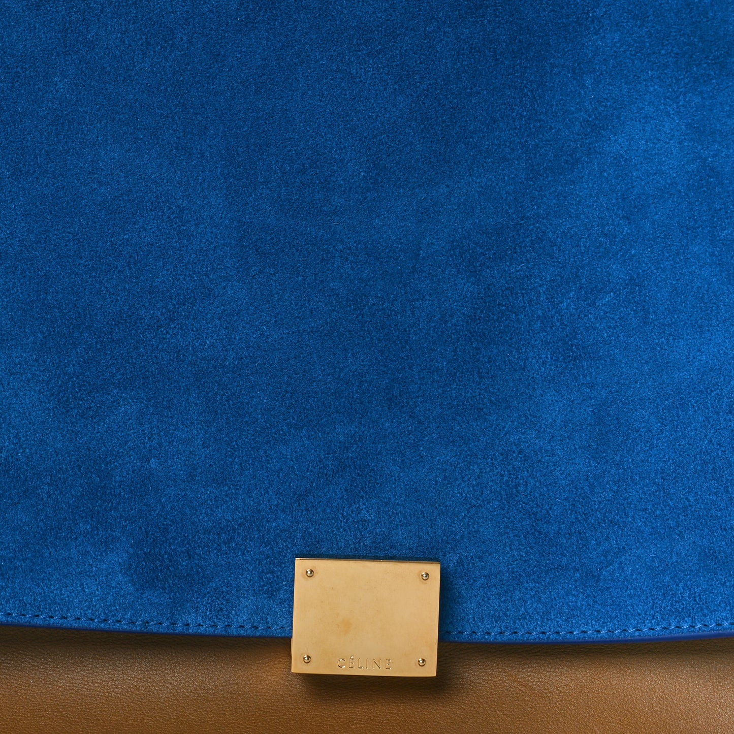 Smooth Calfskin Suede Tri-Color Trapeze Royal Blue