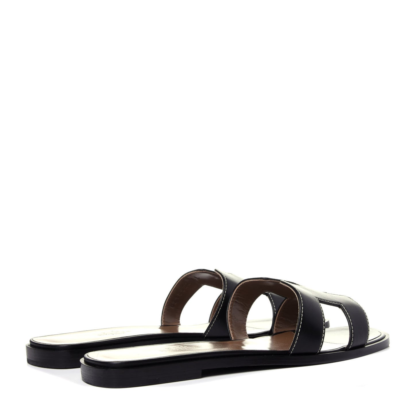 Box Calfskin Oran Sandals 38.5 Black