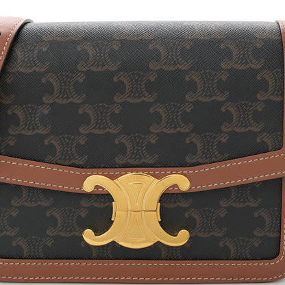 Celine Calfskin Triomphe Canvas Teen Triomphe Bag Tan 7 of 12