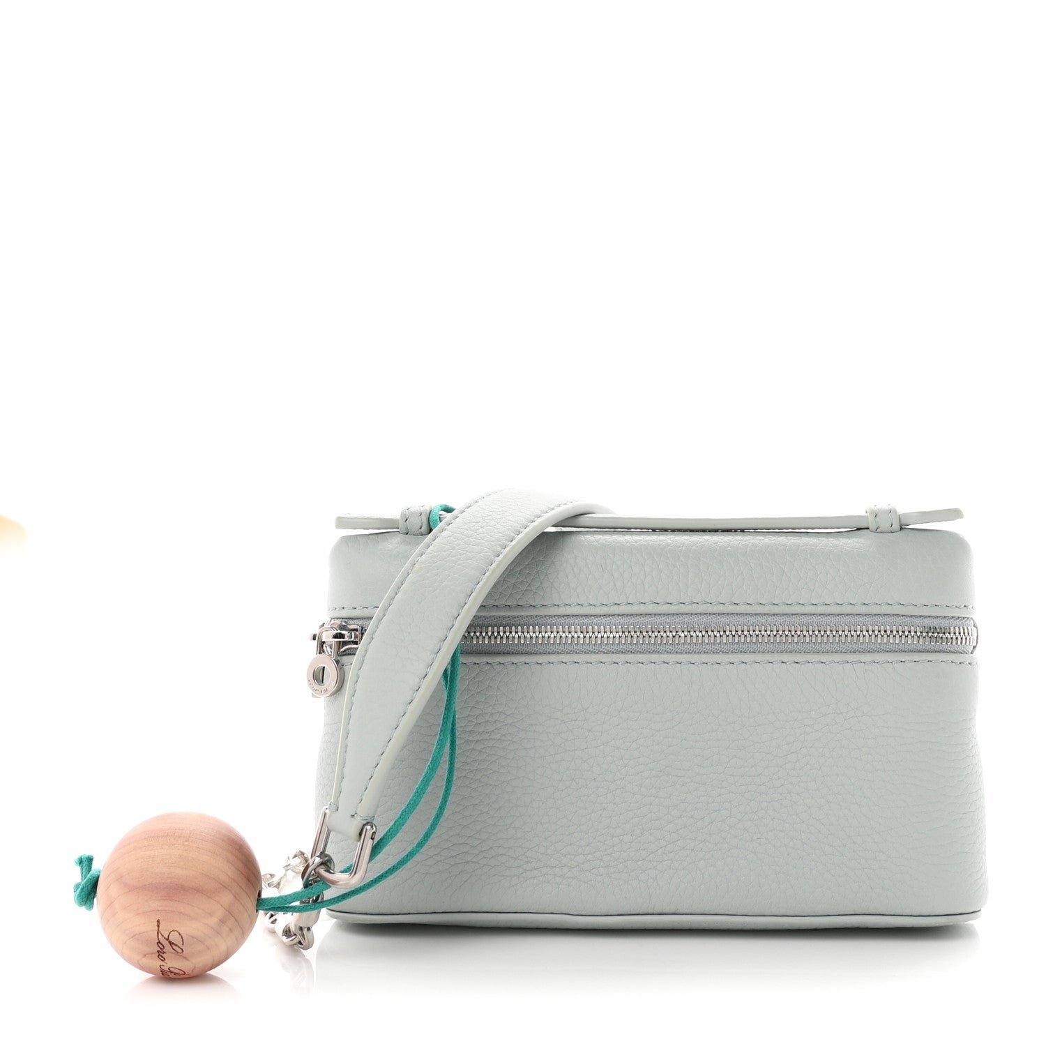 Loro Piana Grained Calfskin Extra Pocket Mini Pouch Minty Breeze 1 of 10