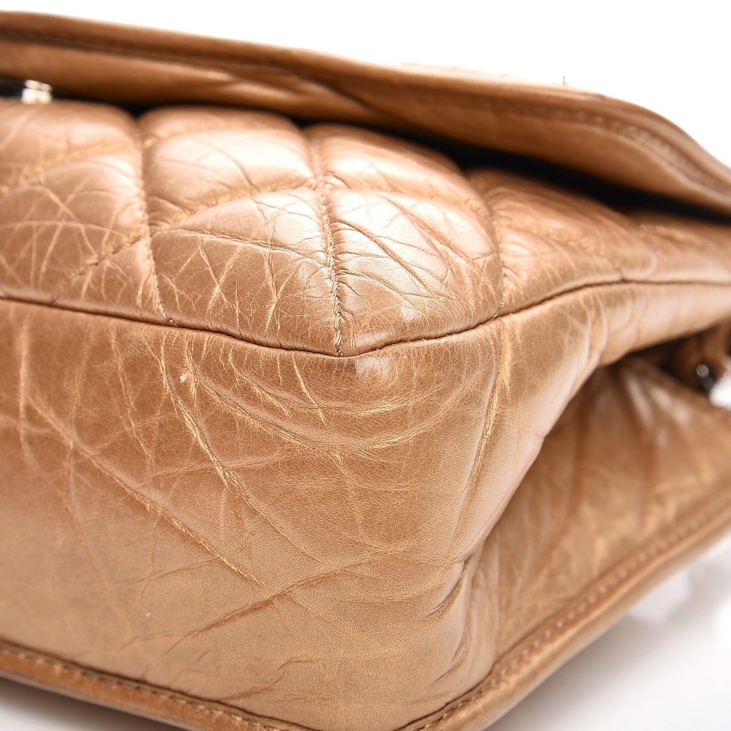 Aged Calfskin Vintage Ligne Flap Gold