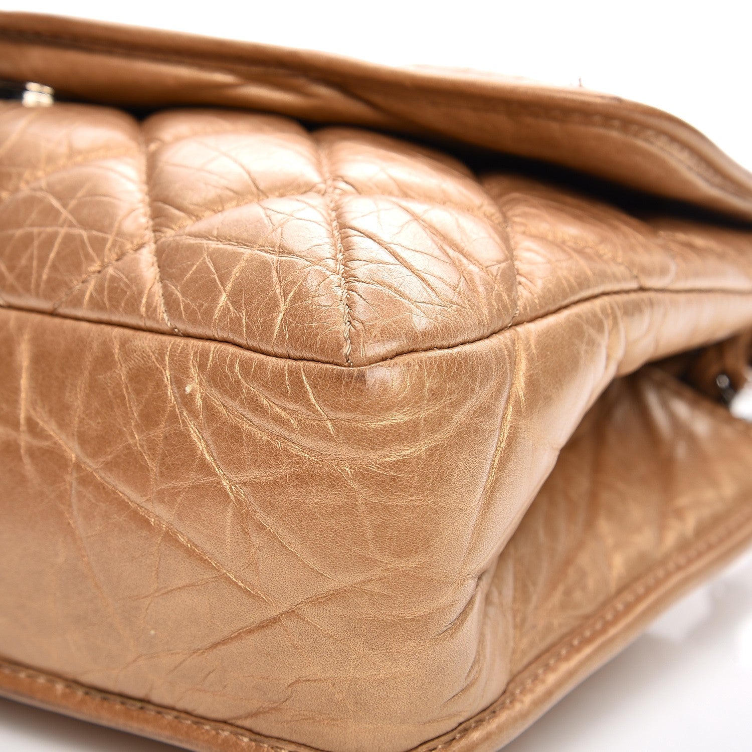 Chanel Aged Calfskin Vintage Ligne Flap Gold 11 of 15