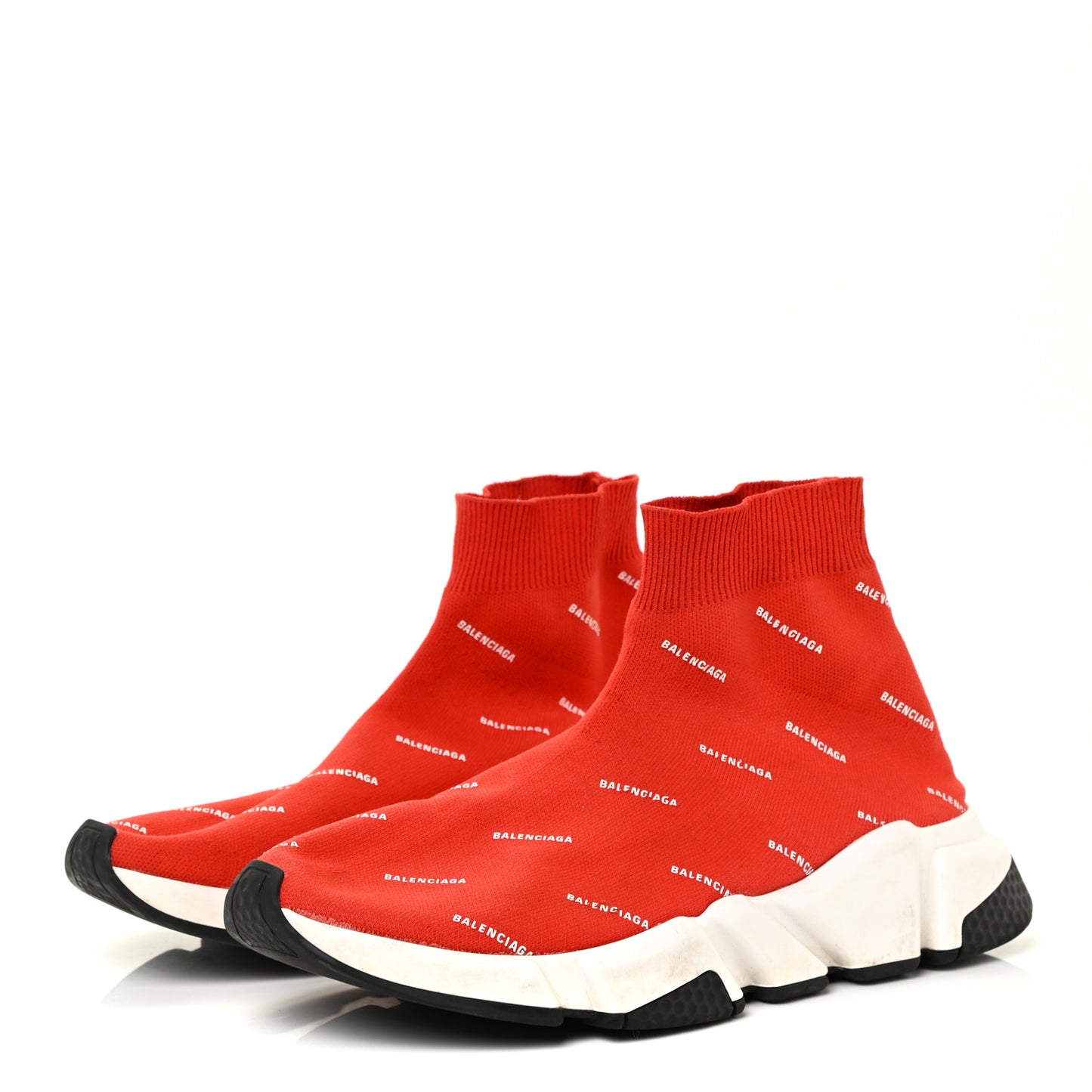 Neoprene Knit Allover Logo Womens Speed Sneakers 39 Rouge White