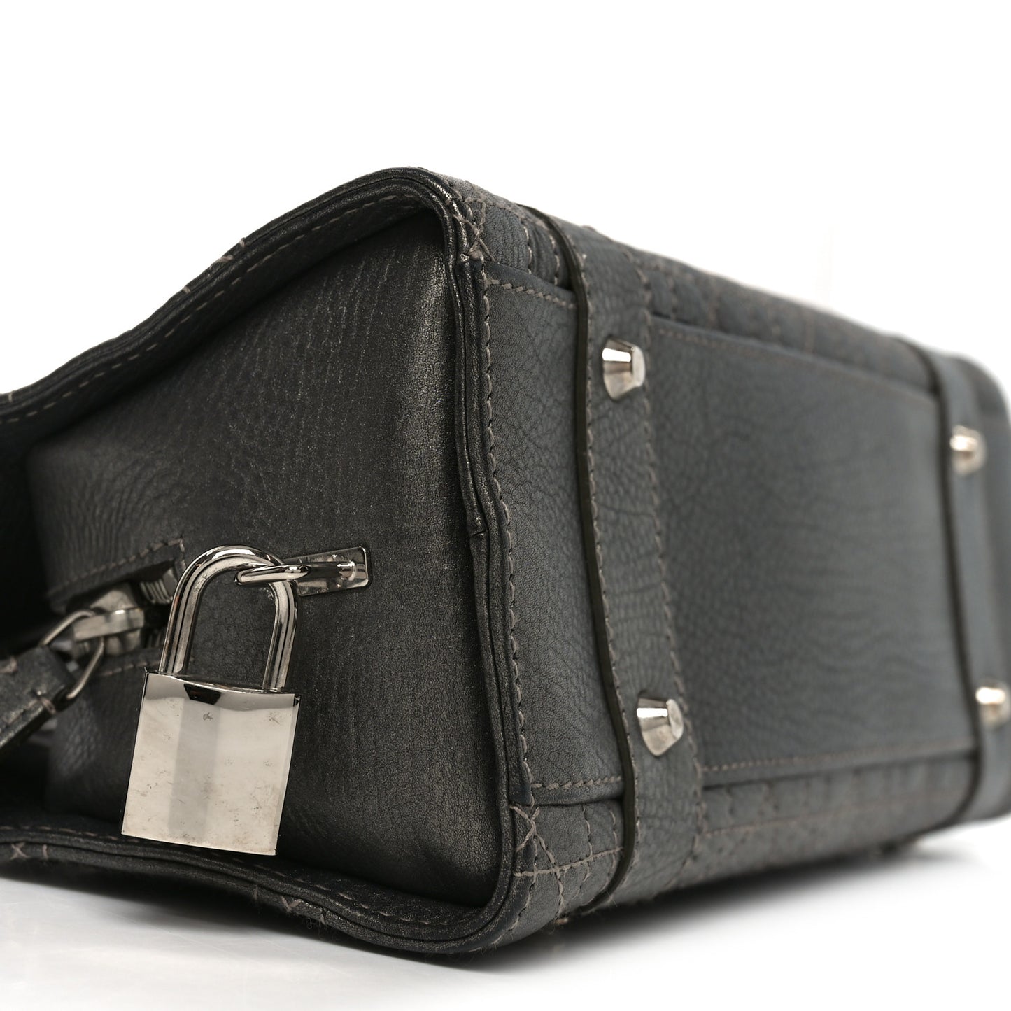 Metallic Calfskin Cannage Stitched Small East West Lady Dior Bronze