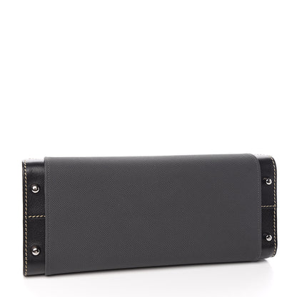 Delvaux Calfskin Canvas Illusion Top Handle Frame Bag Jumping Black 4 of 9