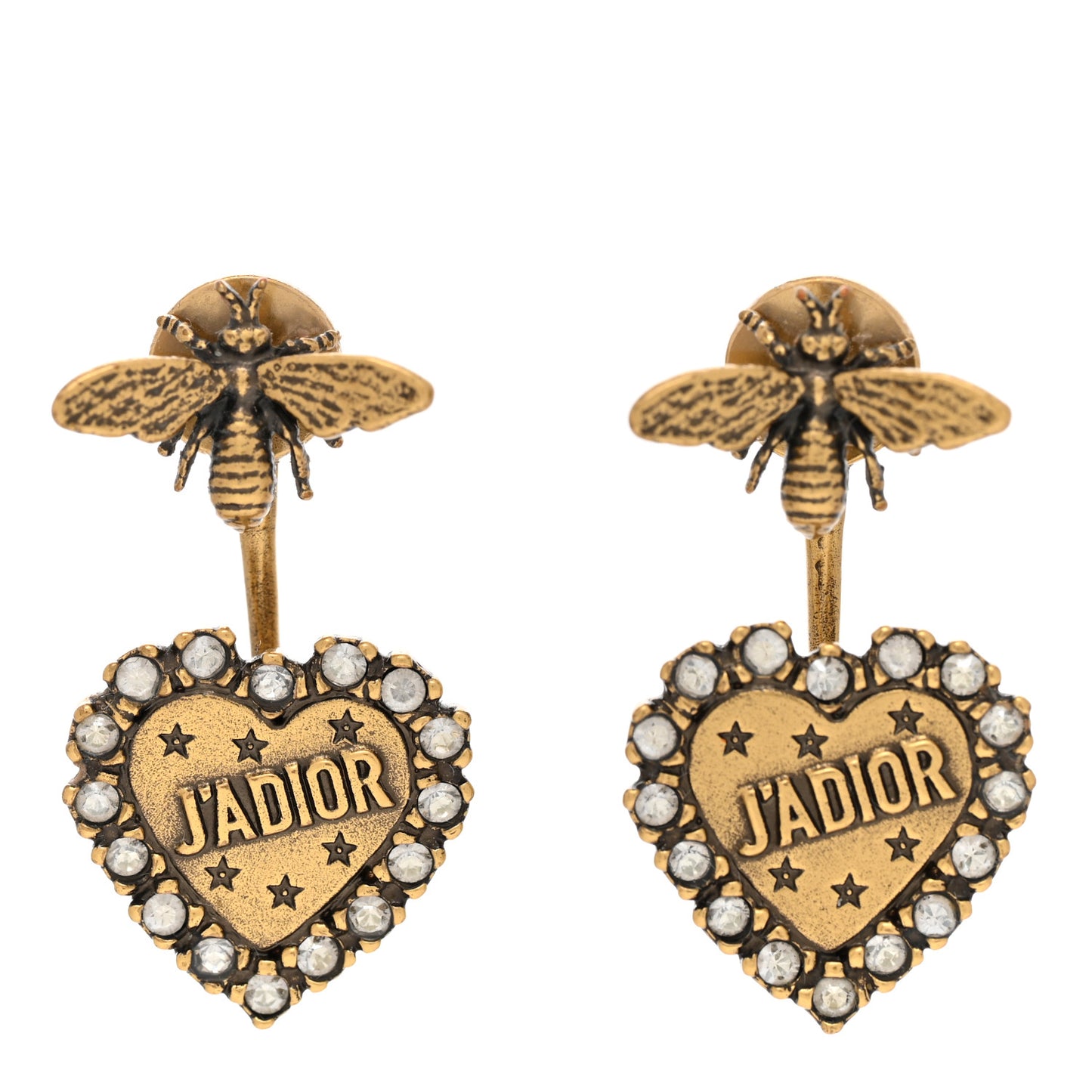 Metal Bee J'Adior Earrings Aged Gold