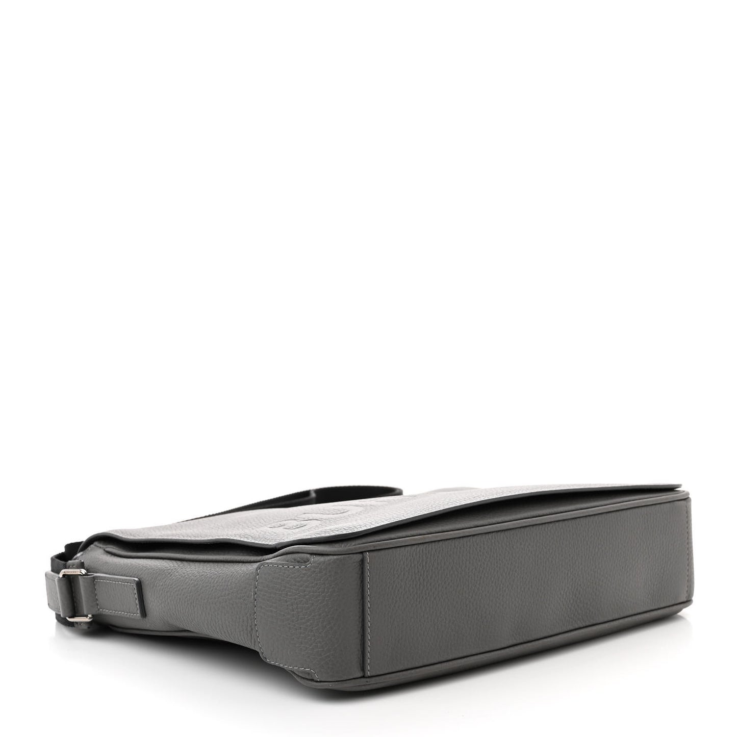 Calfskin Logo Messenger Charcoal Grey