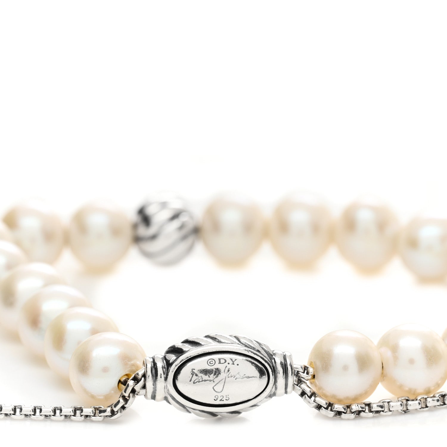 David Yurman Sterling Silver Pearl 8mm Spiritual Bead Bracelet 3 of 3