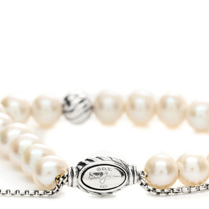 David Yurman Sterling Silver Pearl 8mm Spiritual Bead Bracelet 3 of 3