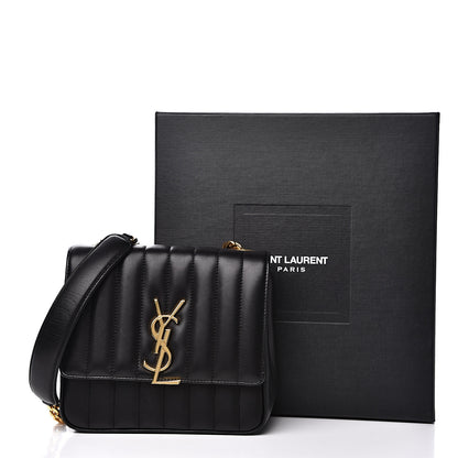 Saint Laurent Lambskin Matelasse Monogram Medium Vicky Chain Bag Black 14 of 14